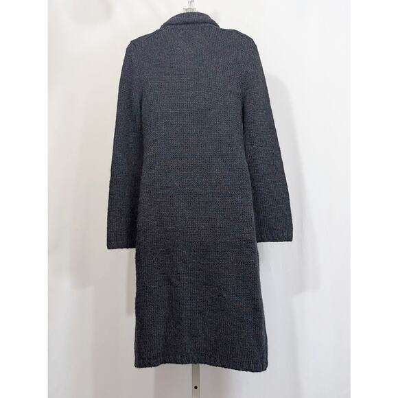 Vintage Y2K J. Crew Cardigan Sweater Dark Gray Alpaca Blend Misses Size L - Picture 5 of 7